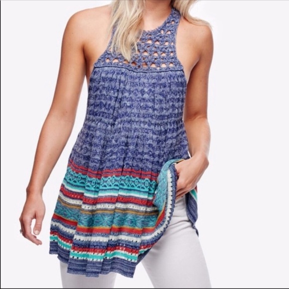 Free People Tops - NWT Free People Rare Hearts Knit Sweater Tunic